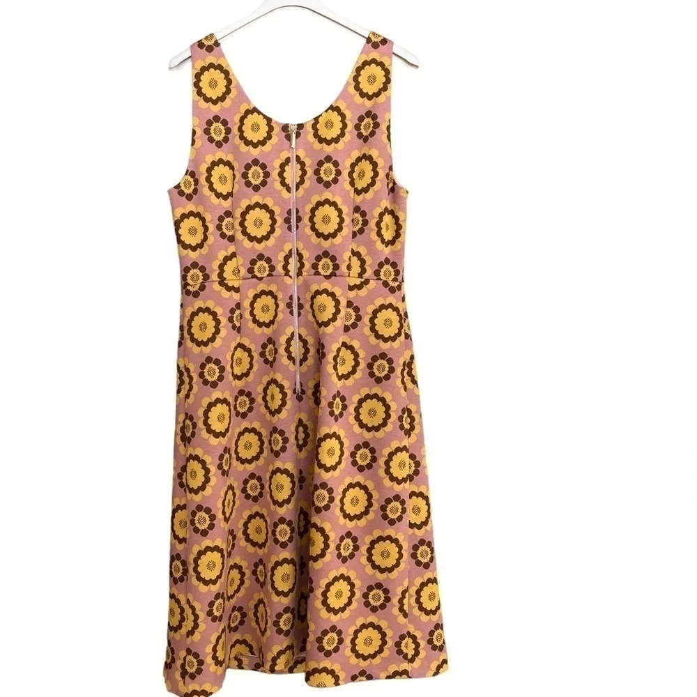KATE SPADE Geo Floral Jacquard Midi Dress Size 10